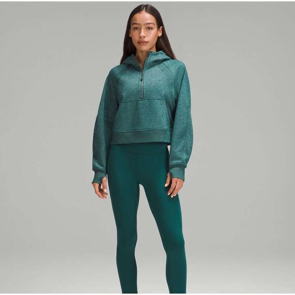 LULULEMON Scuba Oversized Half-Zip Hoodie *Spark Storm Teal Silver Sz XS/S {3F1} - Picture 1 of 7